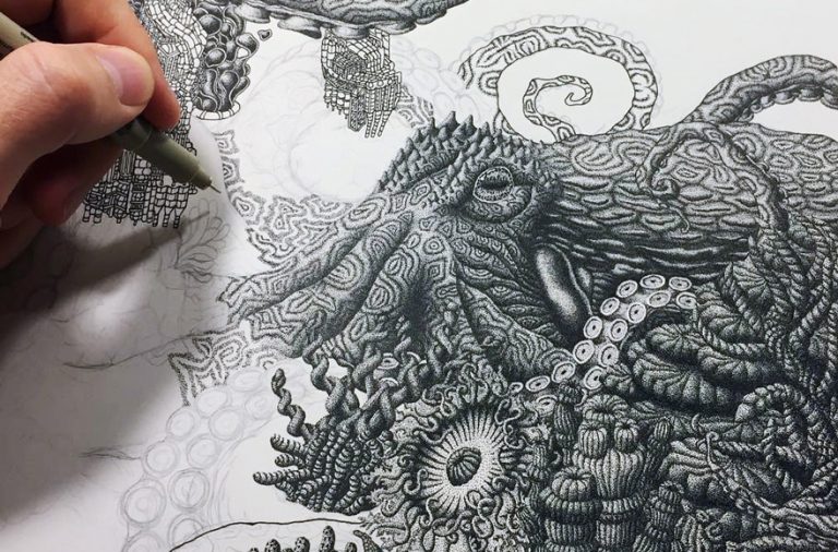 768x506 millions of dots construct intricate pen drawings with one goal - Intricate Drawings