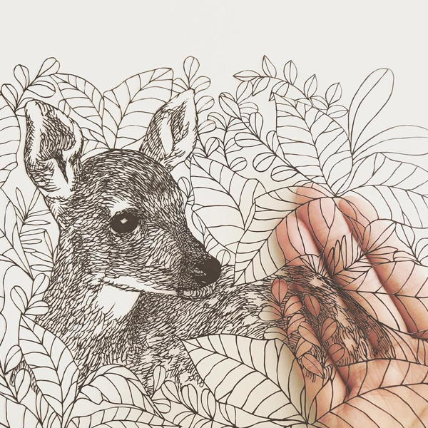 600x600 Paper Cutouts That Look Like Pen Drawings - Intricate Drawings