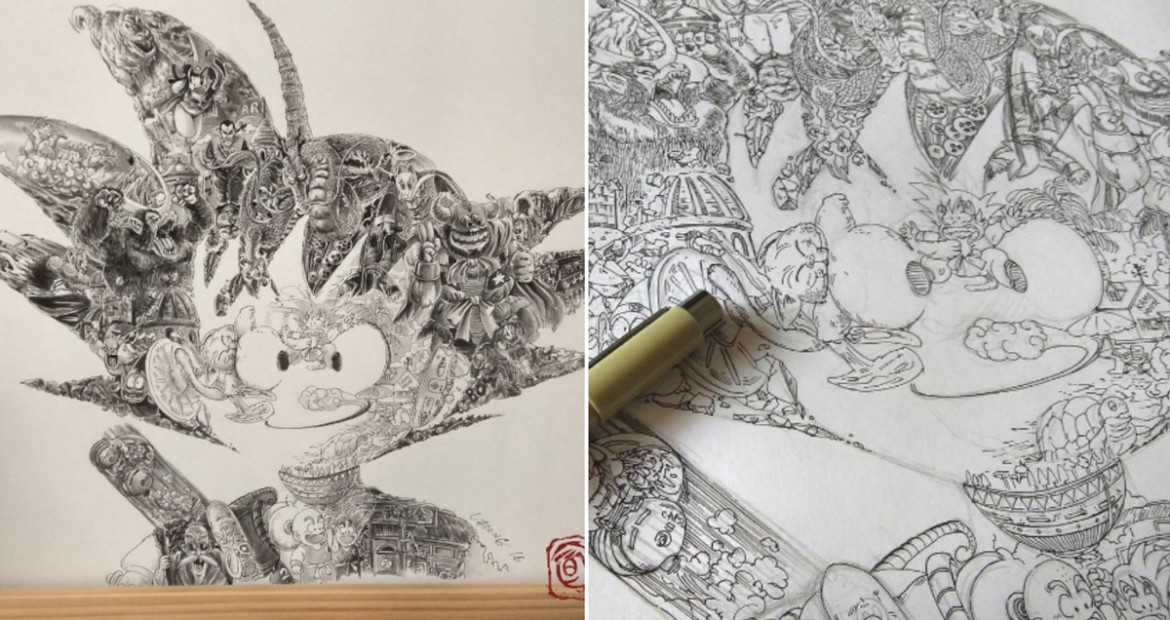1170x620 artist creates intricate drawings with hundreds of tiny drawings - Intricate Drawings