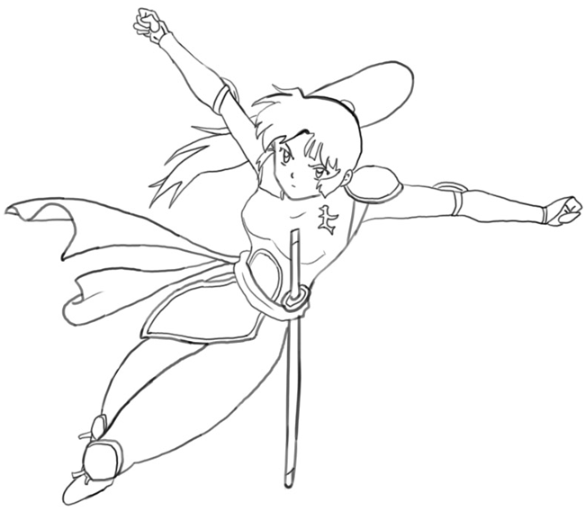 650x568 How To Draw Sango From Inuyasha With Easy Step - Inuyasha Drawing
