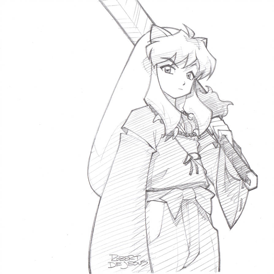 894x894 Inuyasha Pencil Sketch Commission - Inuyasha Drawing