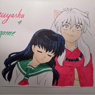320x320 Inuyasha Kagome - Inuyasha Drawing