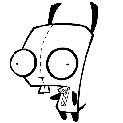 400x400 Step Drawing Tutorial Gir From Invader Zim In Easy Steps - Invader Zim Drawings