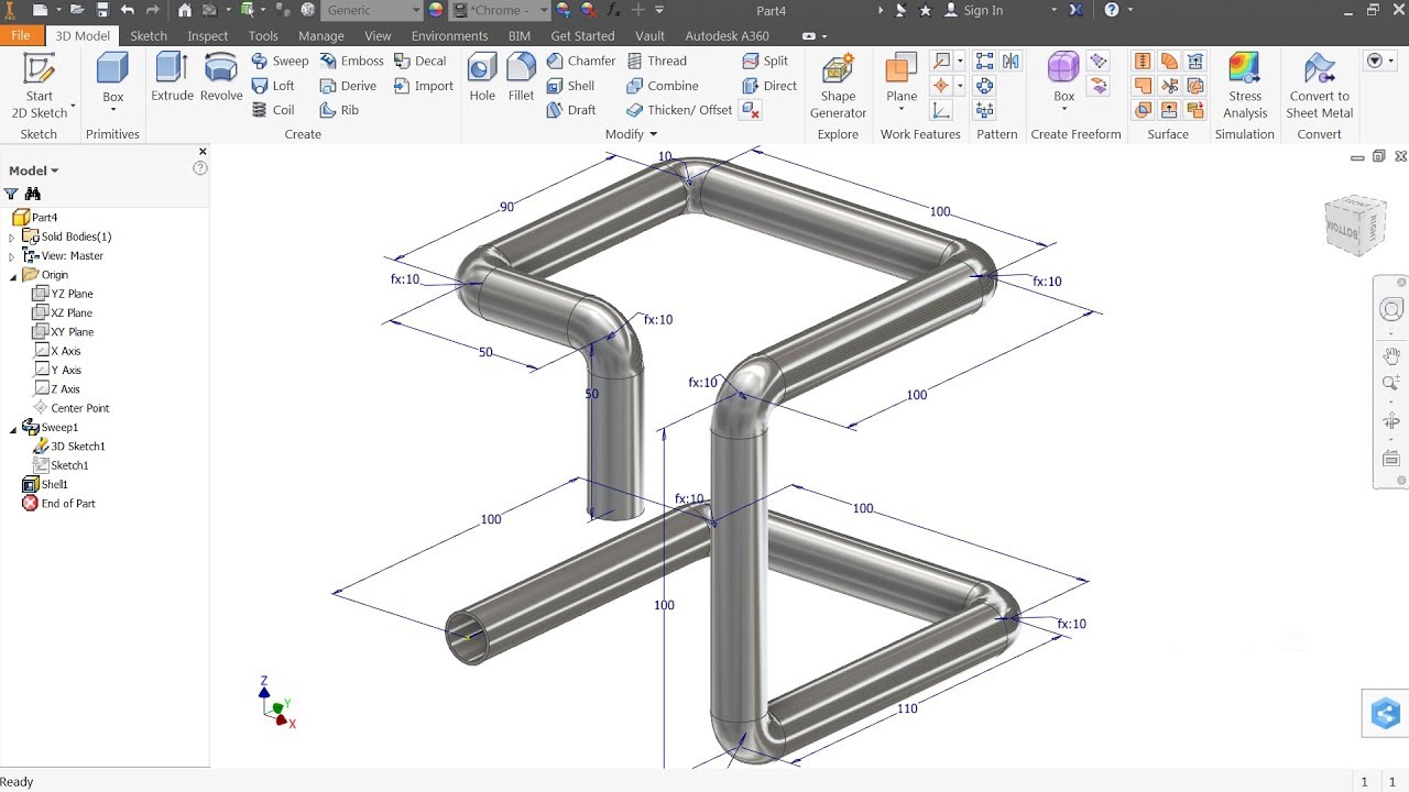 using weldment template environment in autodesk inventor tutorial