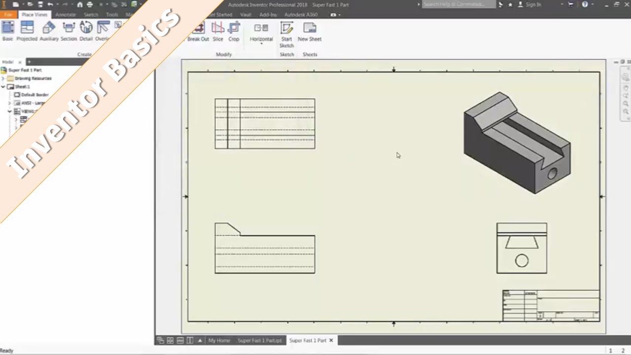 inventor 3d model to 2d drawing