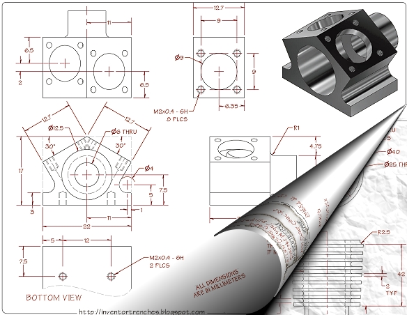 584x452 from the trenches with autodesk inventor part modeling practice - Inventor Drawing