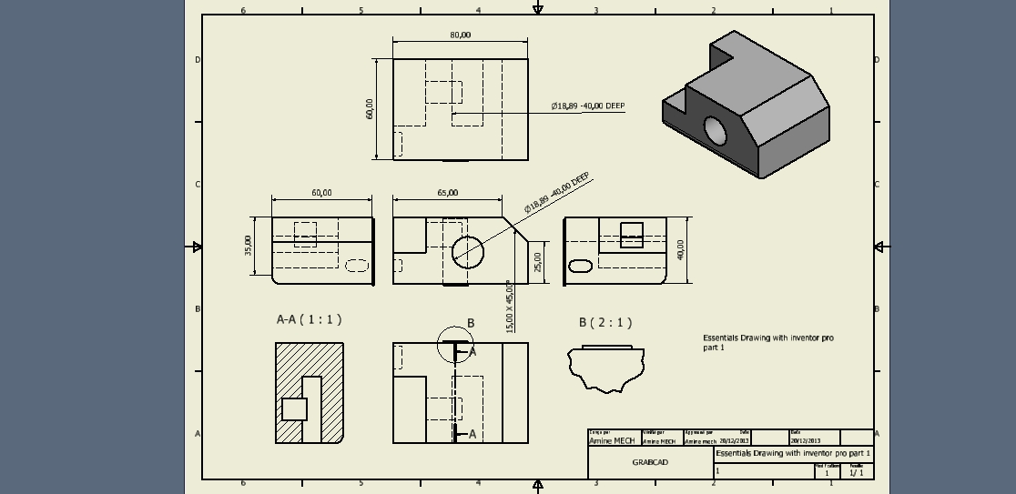 1116x543 tutorial essentials drawing with inventor pro part grabcad - Inventor Drawing