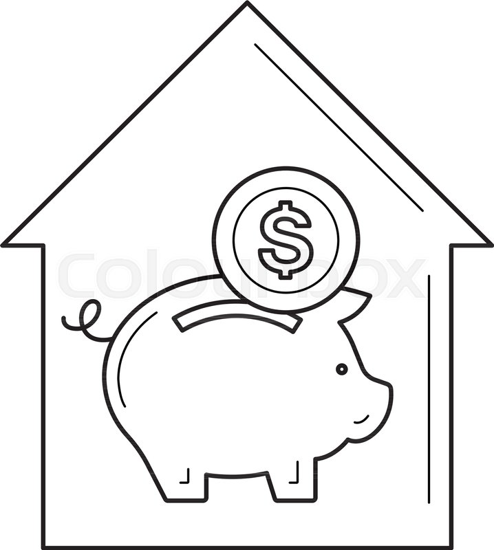 718x800 real estate investment vector line stock vector colourbox - Investment Drawing