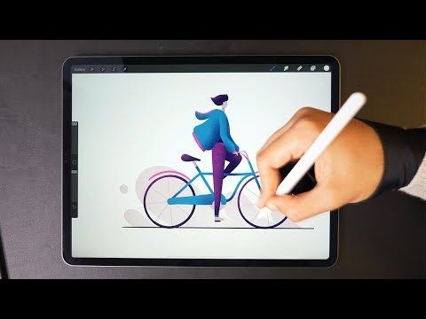480x360 winter cycling - Ipad Pro Drawing
