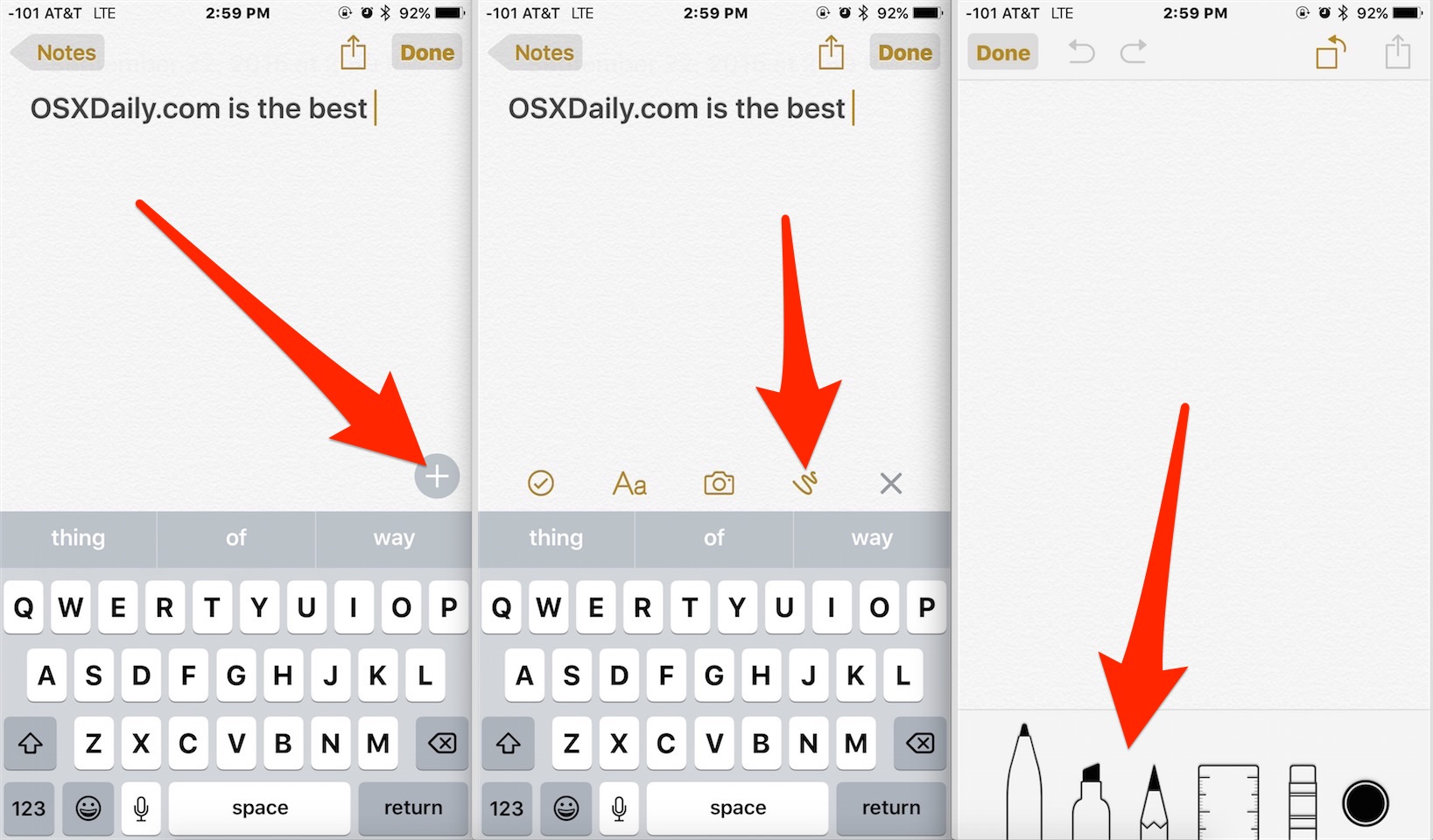 1637x960 how to use the drawing tools in notes for ios - Iphone 6 Drawing
