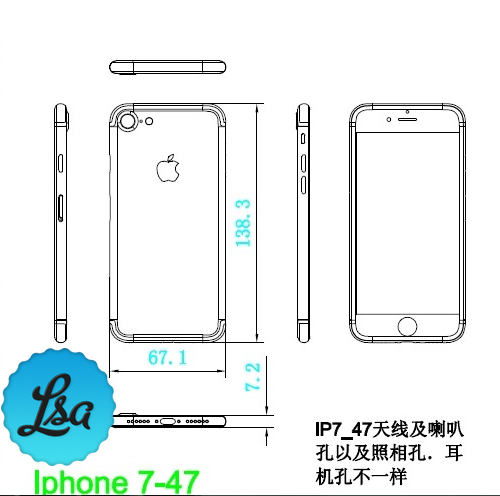 500x496 new schematics leak suggests iphone won't get any thinner - Iphone 7 Plus Drawing