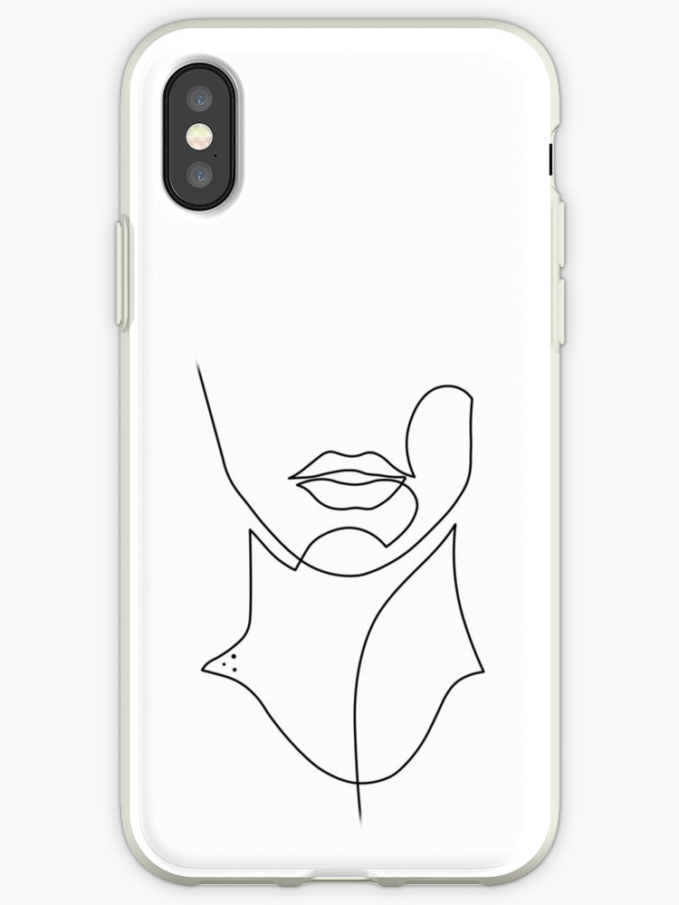 750x1000 Face Drawing In One Line Iphone Cases Covers - Iphone Case Drawing