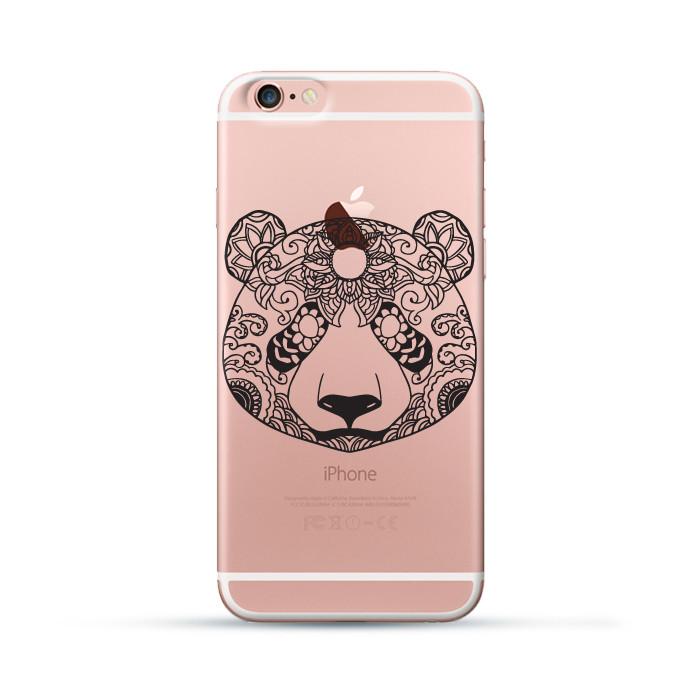 700x700 Mandala Panda Hand Drawing Ethnic Soft Tpu Clear Case For Iphone - Iphone Case Drawing