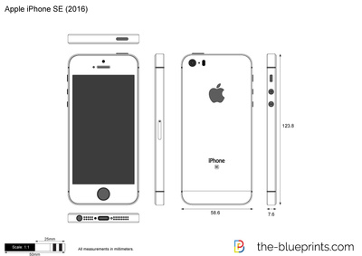 400x283 Apple Iphone Se Vector Drawing - Iphone Drawing