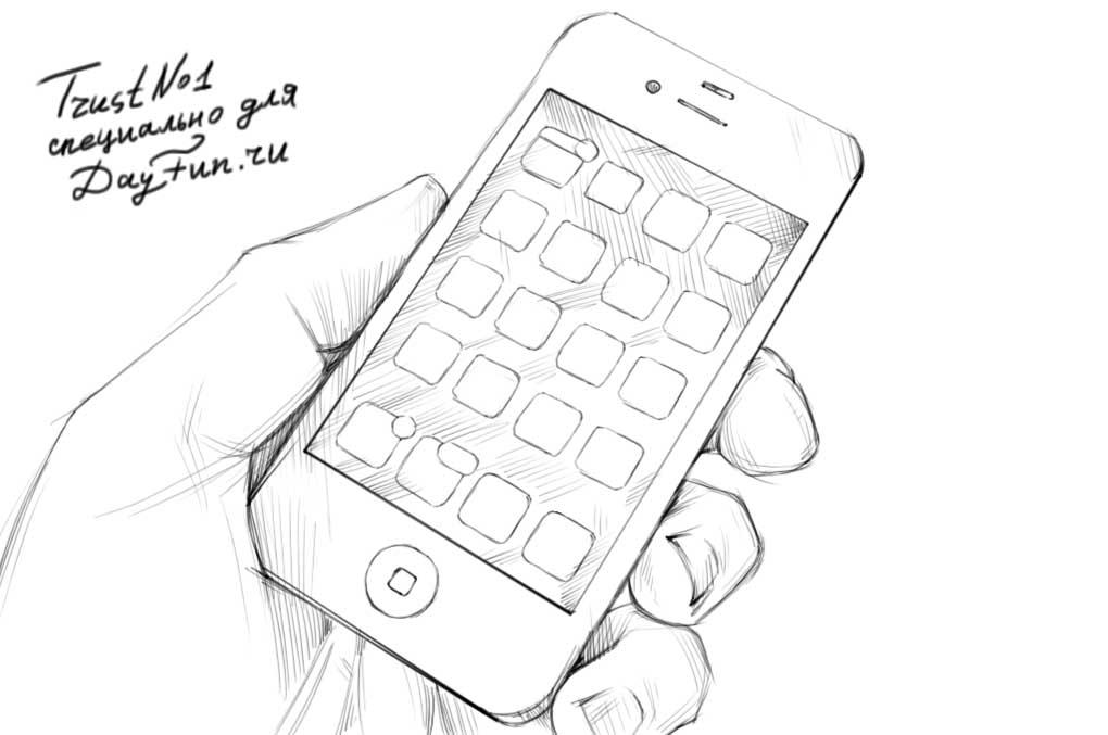 1020x677 How To Draw Iphone Step - Iphone Line Drawing