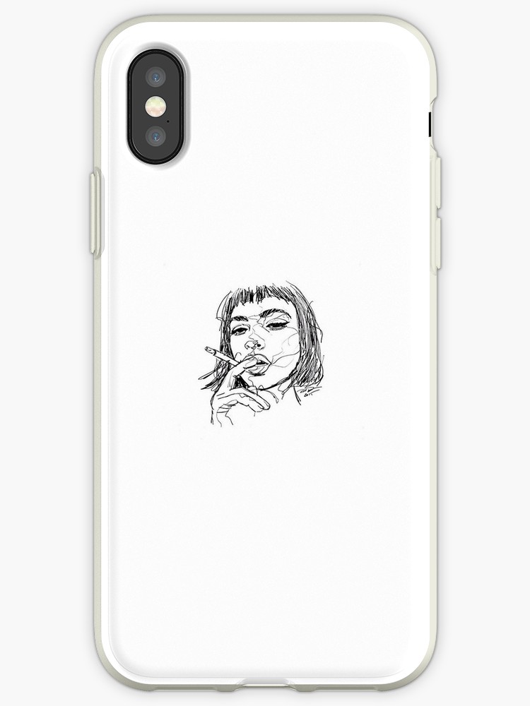 750x1000 Continuous Line Drawing Girl Cigarette Iphone Cases Covers - Iphone Line Drawing