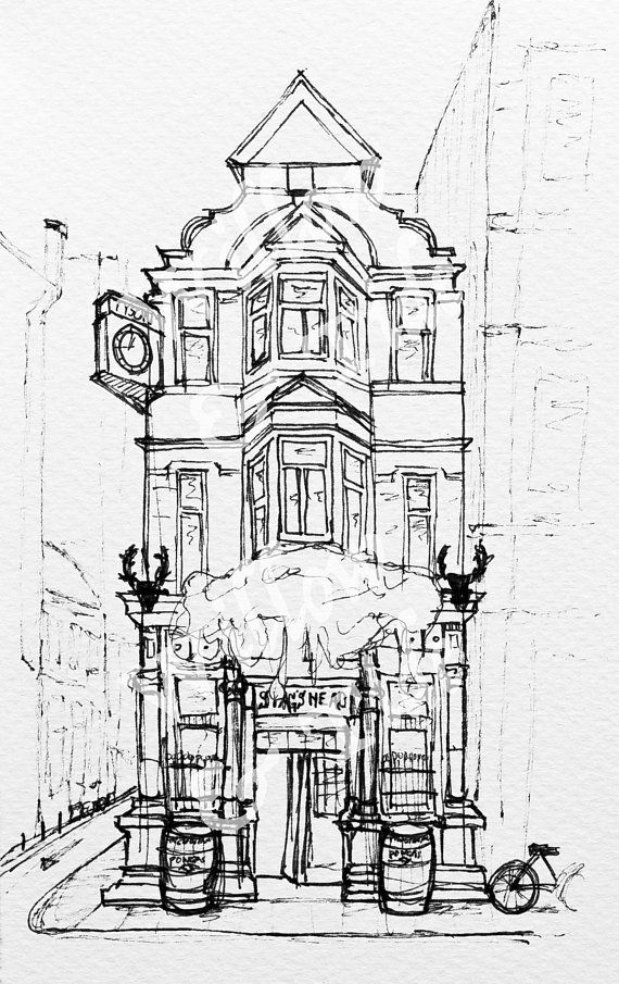 570x905 ireland pub art - Ireland Drawing