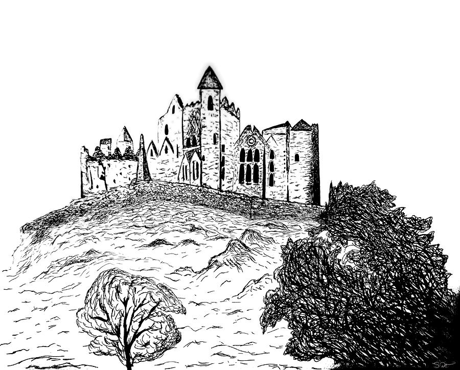 900x724 Irish Castle Drawing - Ireland Drawing