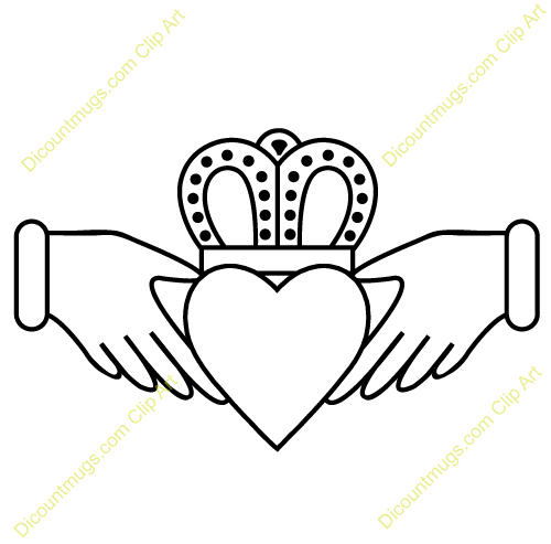 500x493 Clipart Claddagh With Intricate Crown - Irish Claddagh Drawing