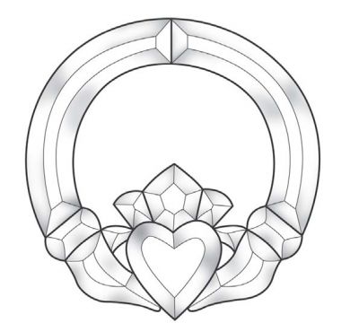 390x360 Mongo's Art Glassville - Irish Claddagh Drawing