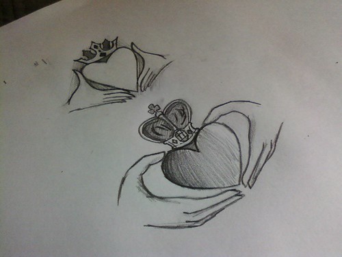 500x375 telwestringgreen irish claddagh tattoos - Irish Claddagh Drawing