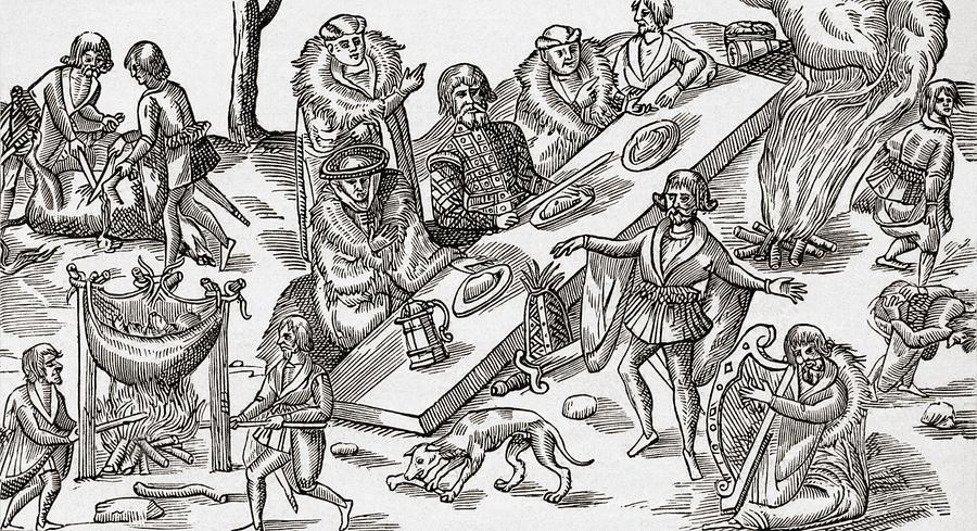900x489 macsweeney s feast, an irish banquet drawing - Irish Drawings