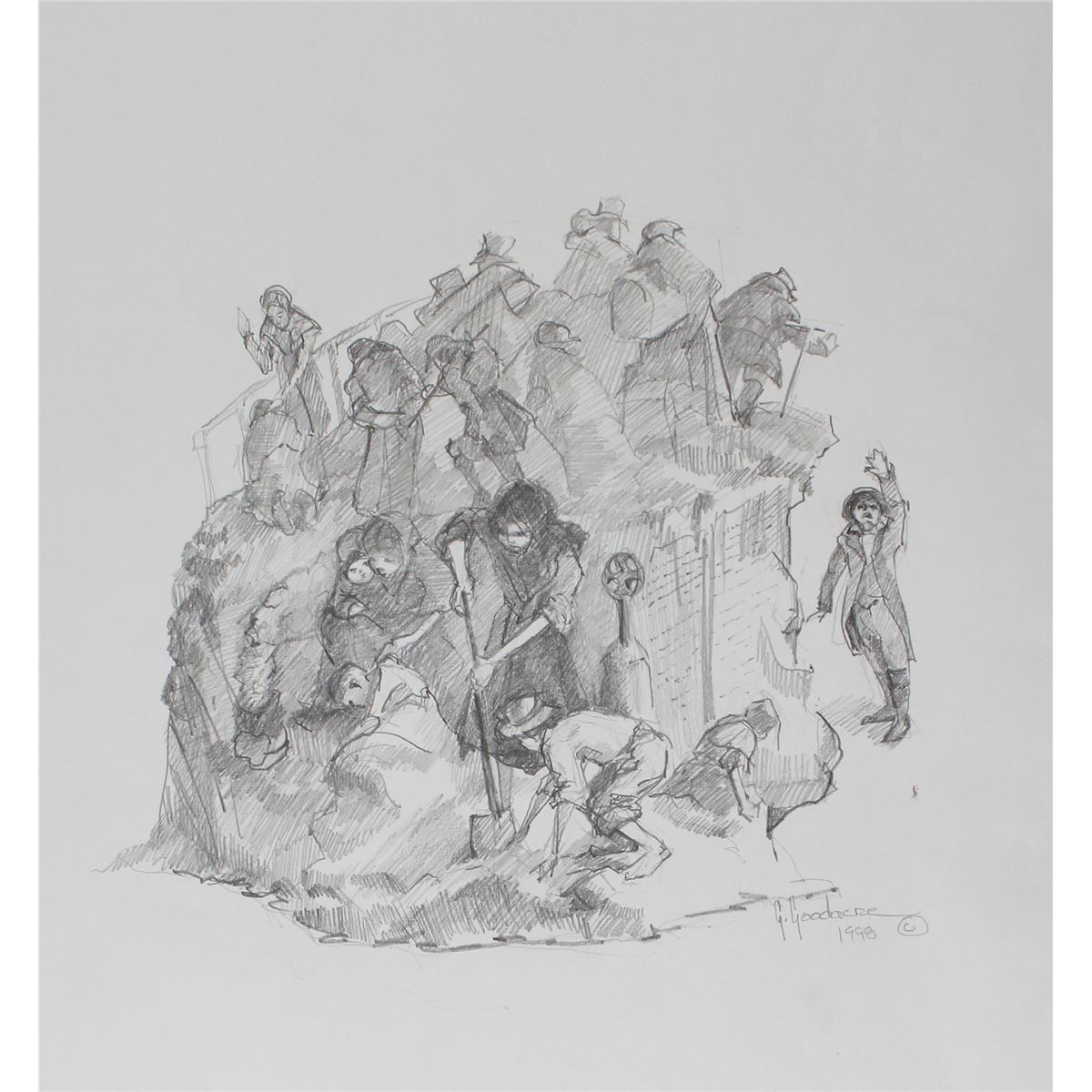 1200x1200 two sketchbook proposal drawings for the irish memorial - Irish Drawings