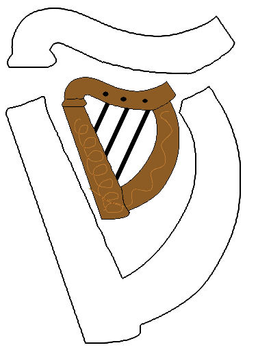 377x513 Irish Harp - Irish Harp Drawing