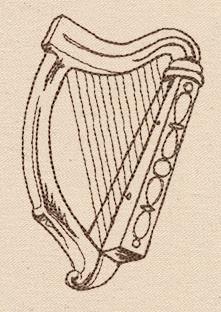 221x312 Passport To Ireland - Irish Harp Drawing