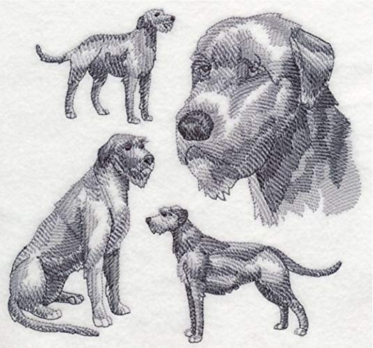 535x500 Irish Wolfhound Custom Embroidered Sweatshirt Shirt - Irish Wolfhound Drawing