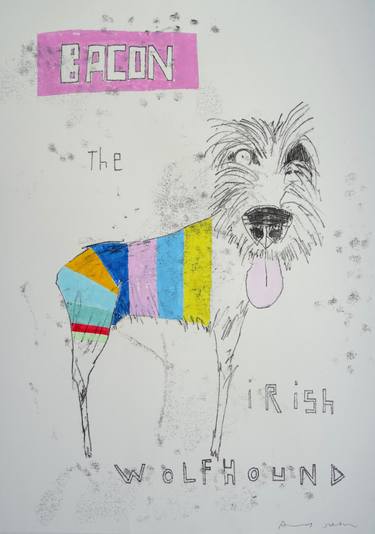 375x534 Bacon The Irish Wolfhound Dog Drawing - Irish Wolfhound Drawing