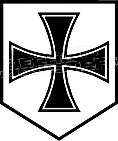 386x463 Iron Cross Shield Decal Sticker - Iron Cross Drawing