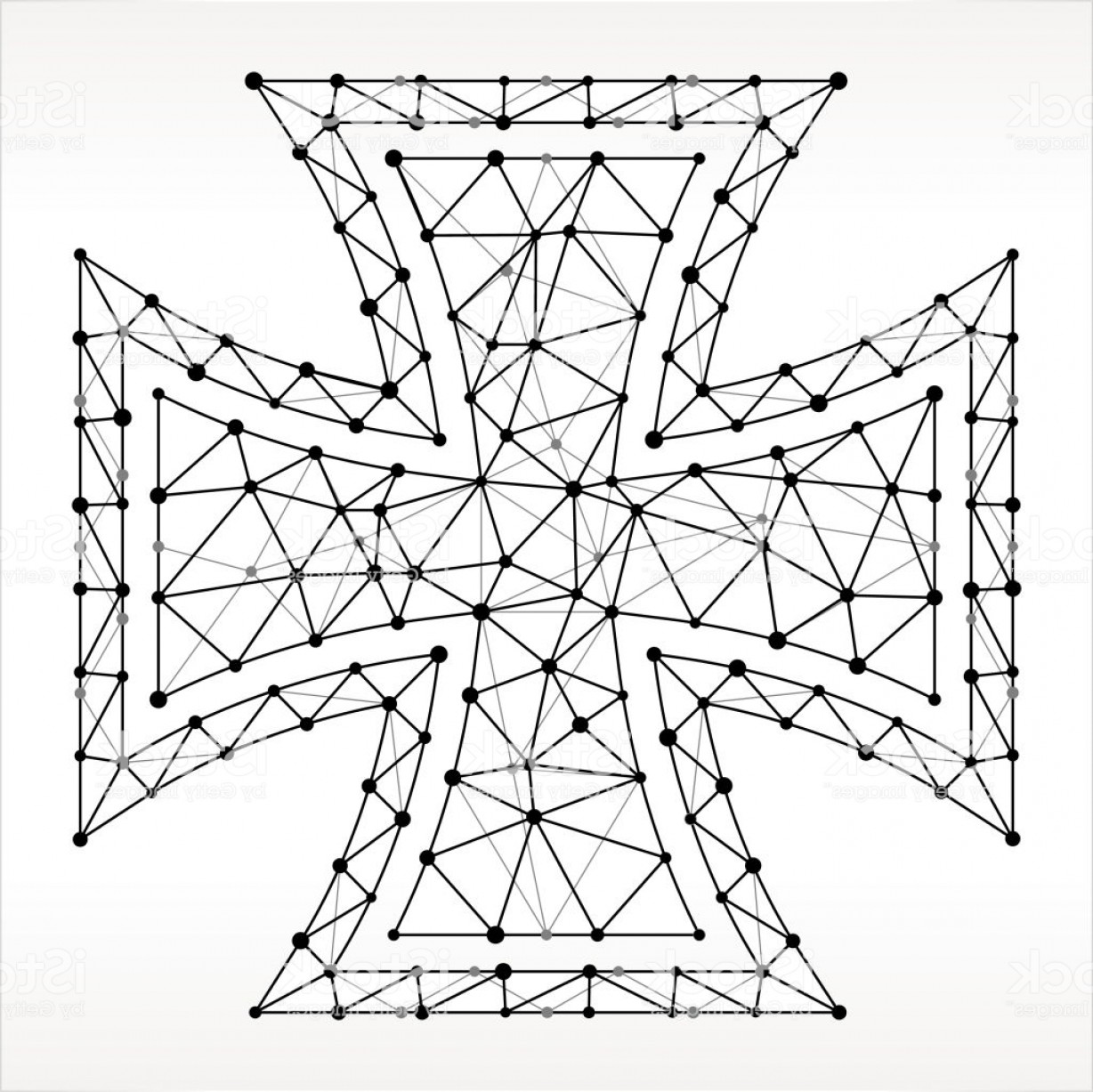 1228x1227 Iron Cross Triangle Node Black And White Pattern Gm Sohadacouri - Iron Cross Drawing