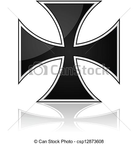 450x470 iron cross glossy illustration showing an iron cross symbol - Iron Cross Drawing