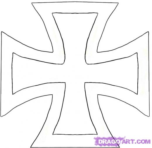 520x508 Step How To Draw An Iron Cross - Iron Cross Drawing