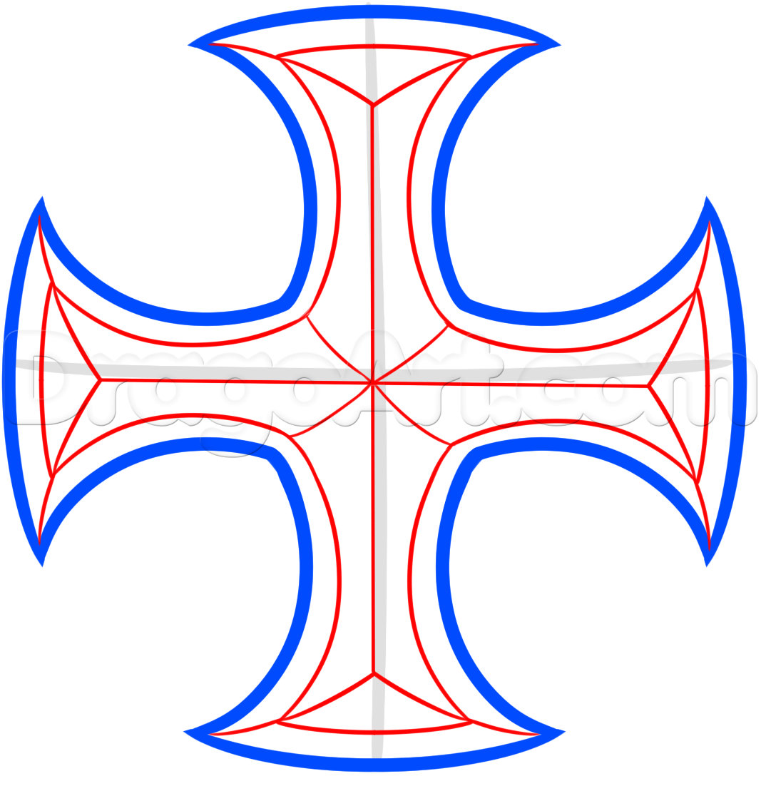 1067x1102 Draw An Iron Cross Skull, Step - Iron Cross Drawing