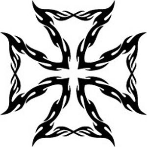 300x300 Tribal Iron Cross Vinyl Decal Sticker Car Truck Tattoo Ebay - Iron Cross Drawing