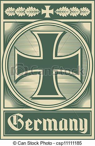307x470 Germany Poster - Iron Cross Drawing