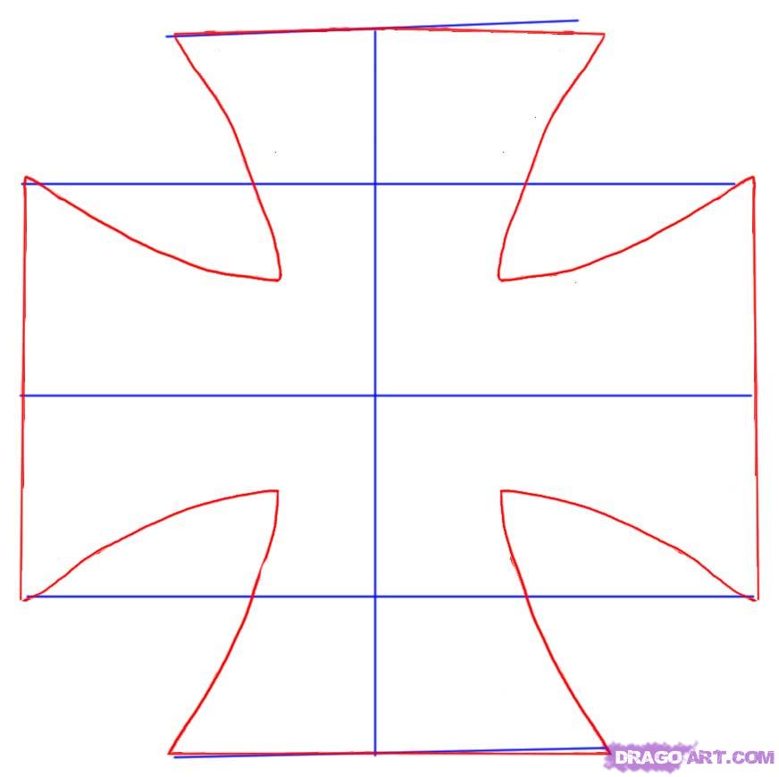 872x870 How To Draw An Iron Cross, Step - Iron Cross Drawing
