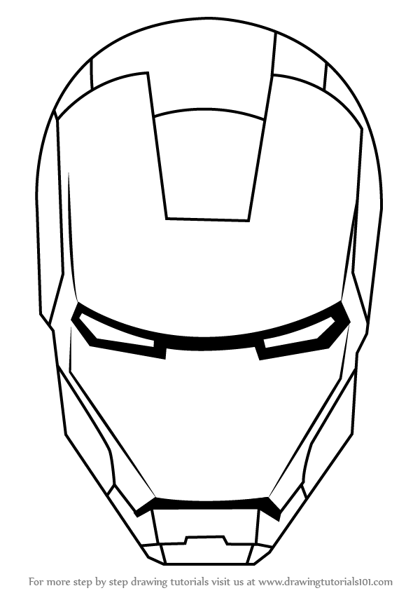 600x846 Learn How To Draw Iron Man's Helmet - Iron Drawing