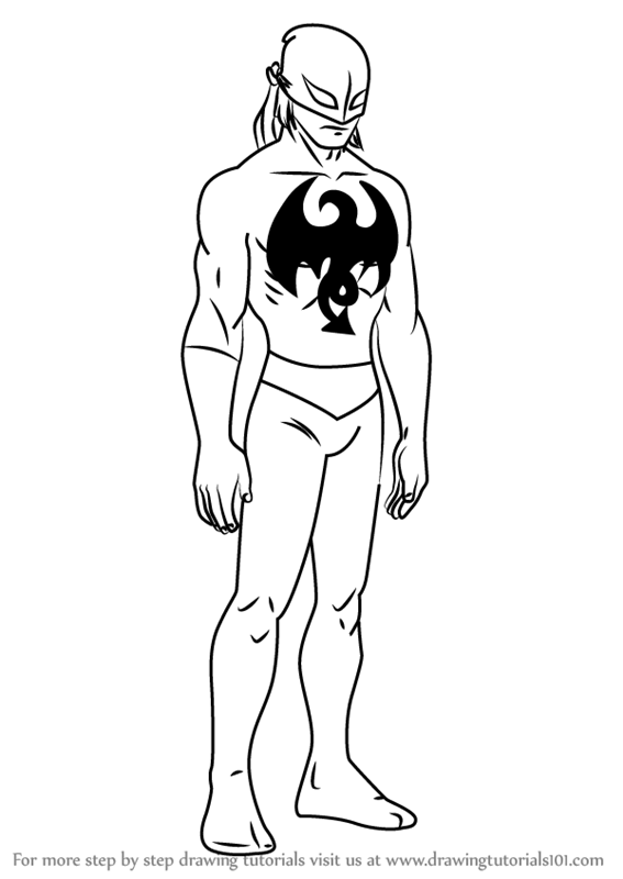567x800 Learn How To Draw Iron Fist From Ultimate Spider Man - Iron Fist Drawing