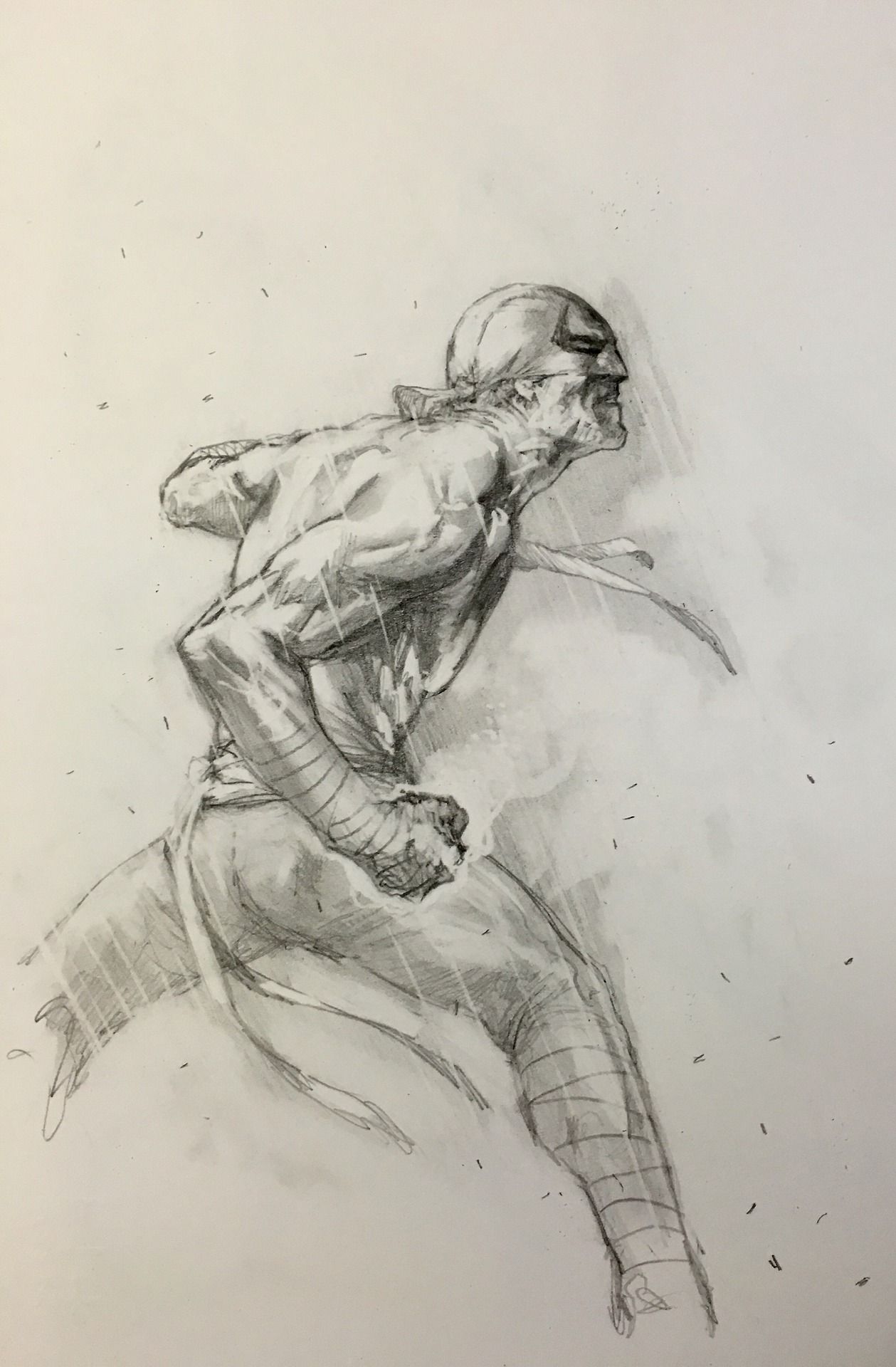 1259x1920 Gabriele Dell'otto Sketch Pencil On Paper Gabriele - Iron Fist Drawing