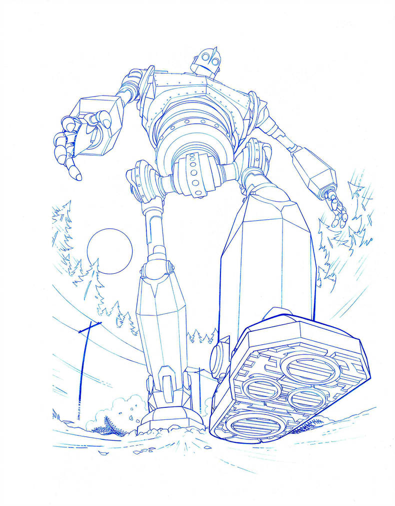 790x1011 Iron Giant Giant Step - Iron Giant Drawing