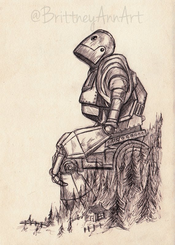 570x798 Iron Giant Art Print Movie Fan Art Etsy - Iron Giant Drawing