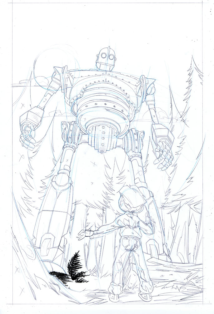 685x1006 Eclectic Micks Iron Giant Pencils - Iron Giant Drawing