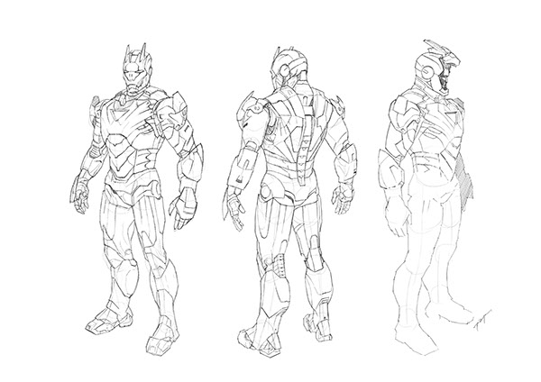 600x424 Iron Man, The Punisher Armor On Behance - Iron Man 2 Drawing