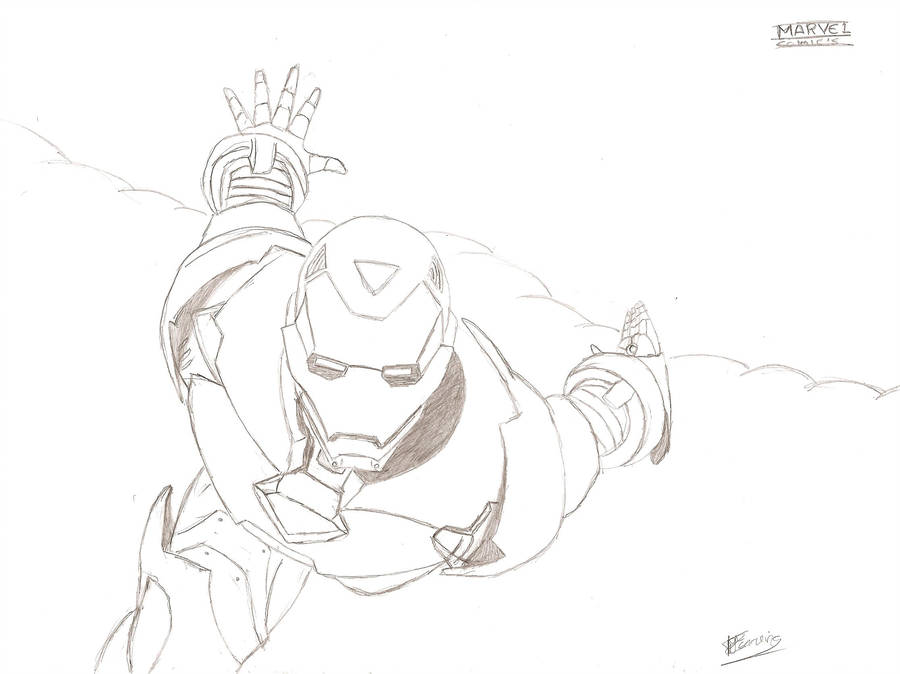 900x674 Iron Man - Iron Man 2 Drawing