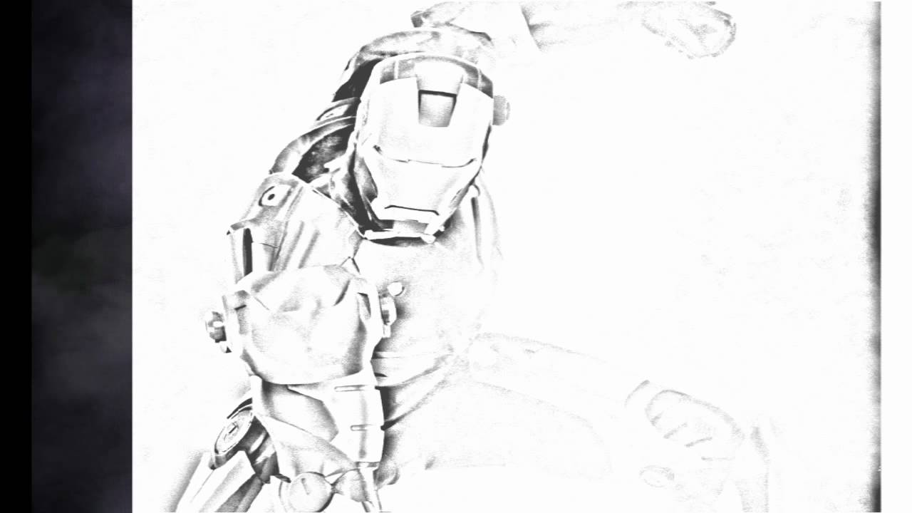 1280x720 Auto Draw Iron Man Movie - Iron Man 2 Drawing