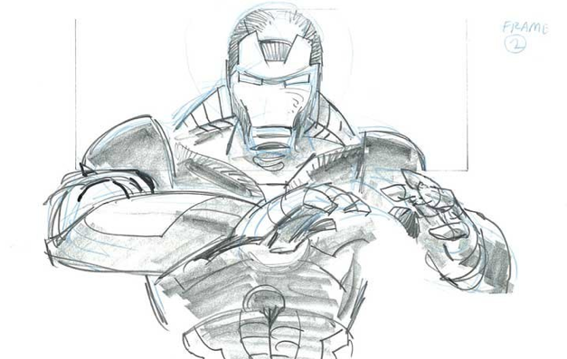 627x398 Check Out These Iron Man Storyboards! Geektyrant - Iron Man 2 Drawing