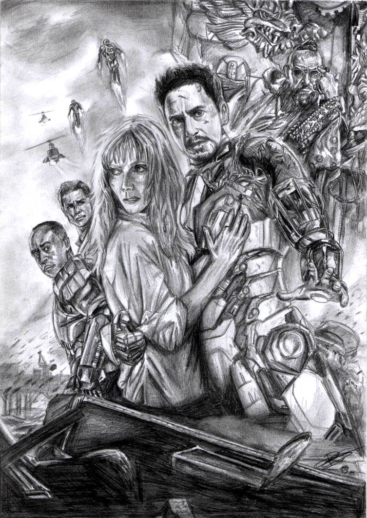 753x1062 Iron Man Poster Drawing - Iron Man 3 Drawing